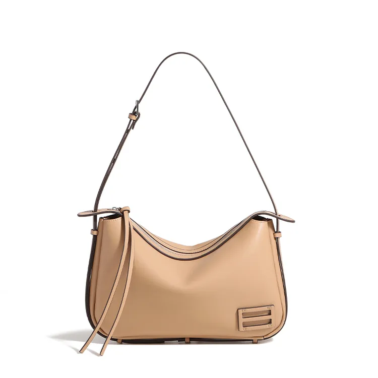 牛皮枕头包大容量真皮女包高级感百搭单肩斜挎包卡布奇诺8075