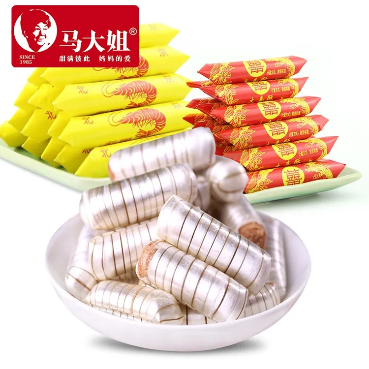 马大姐大虾酥大喜酥500g休闲零食结婚喜糖花生酥心糖年货聚会糖果