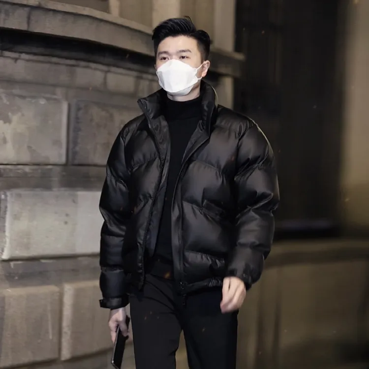 猎撒保暖棉衣立领冬季外套加厚短款面包服韩版潮流宽松棉袄PU皮衣