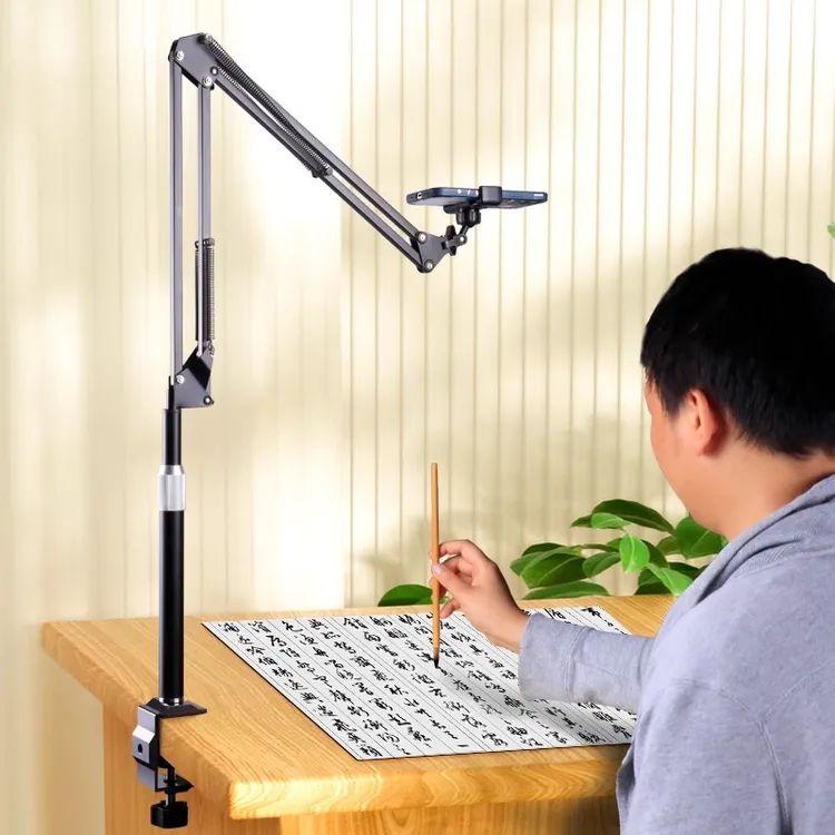 高俯拍手机支架桌面直播开箱书法画画视频俯视拍摄360°悬臂支撑架