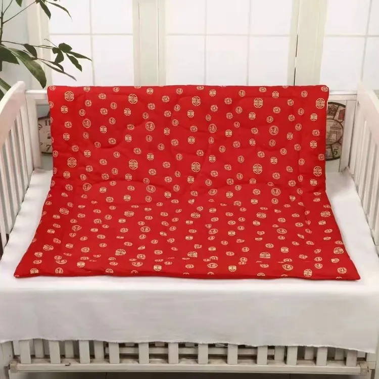 新生儿小被子纯棉可水洗百福被婴儿专用包被四季通用双面大红被褥