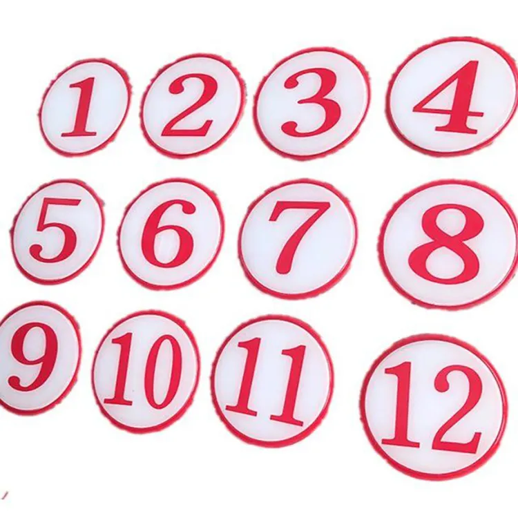 亚克力防水贴牌数字牌序号圆形桌号比赛选手编号车队序号牌可定制
