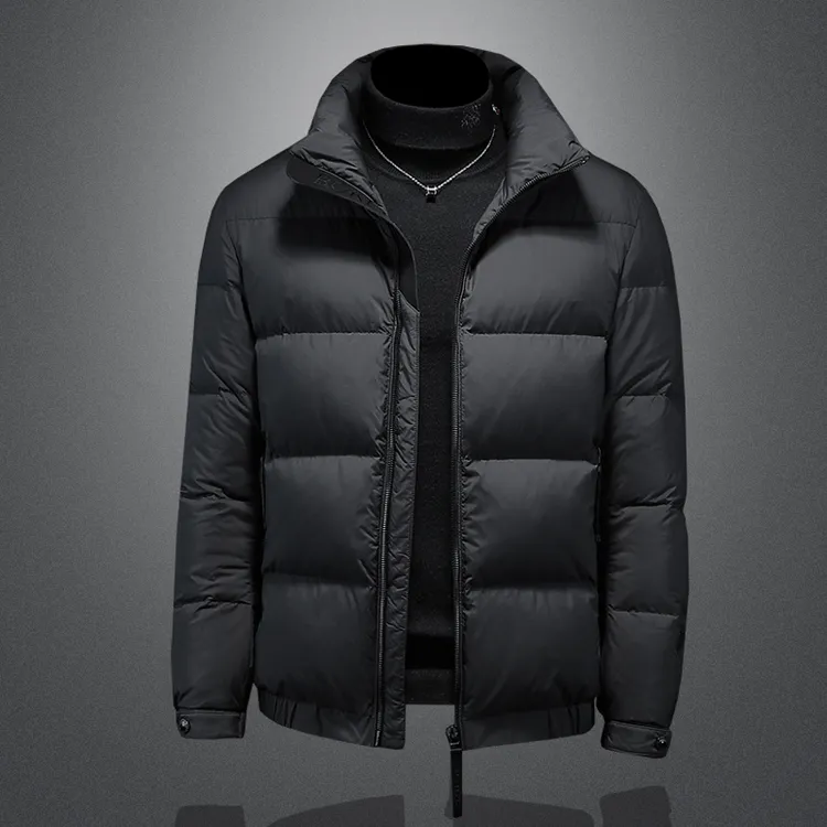 高端男士男款羽绒服冬季2025新款潮流短款休闲立领加厚保暖修身男