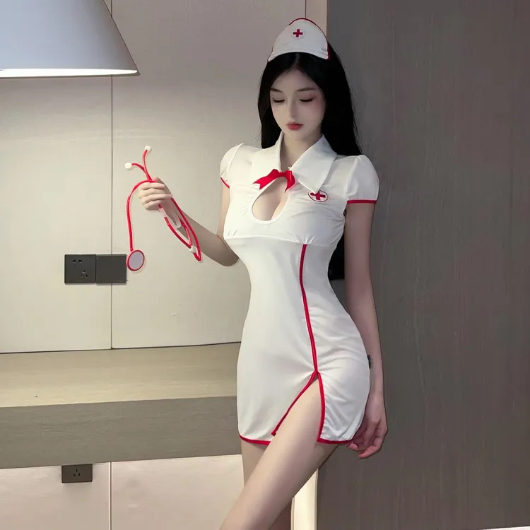 性感护士女纯欲趣味显瘦镂空超短可爱包臀火辣妹制服睡衣套装修身