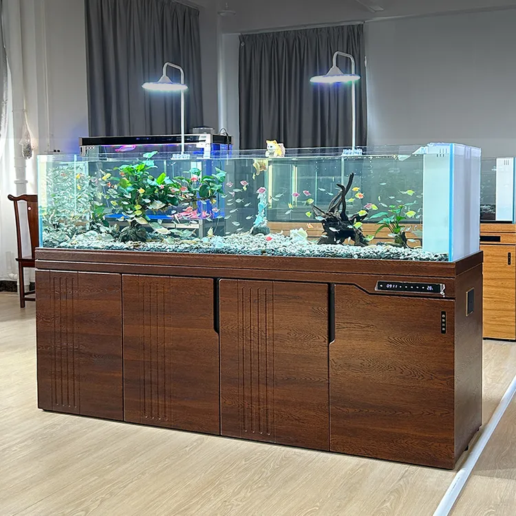 溪流缸鱼缸底滤家用大型原生创意造景水草缸超白玻璃缸生态水族箱