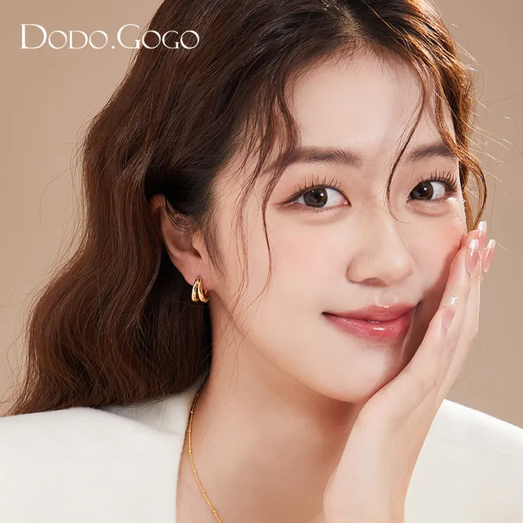 DODOGOGO 合金耳饰 气质轻奢时尚百搭复古小众简约冷淡风耳扣女