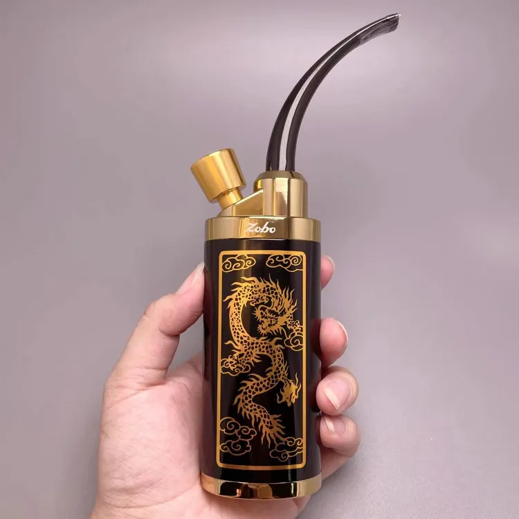 Zobo/正牌龙纹款大烟斗(粗细)三用微孔过滤器烟嘴个性烟袋锅烟具