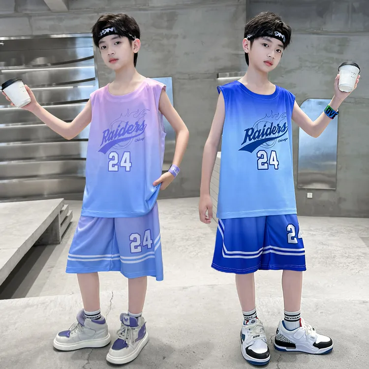 男童篮球服套装夏儿童24号无袖球衣中大童学生户外运动速干衣背心