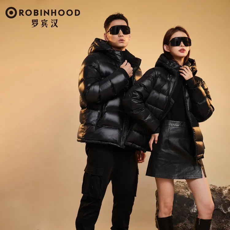 罗宾汉优选潮流反季连帽情侣休闲保暖时尚百搭90鸭绒短款羽绒服