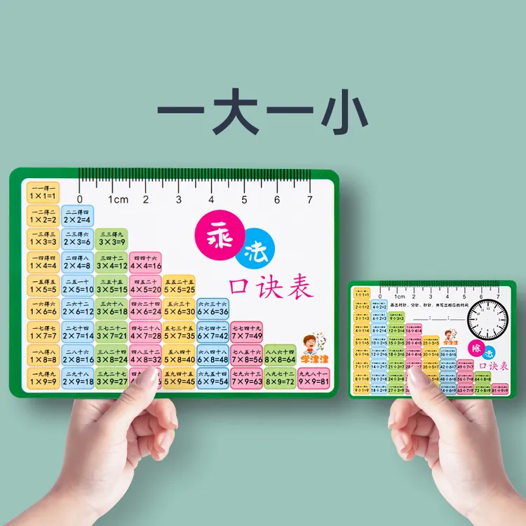 乘除法口诀表卡片一二年级小学生九九乘法除法口诀表数学学习卡片