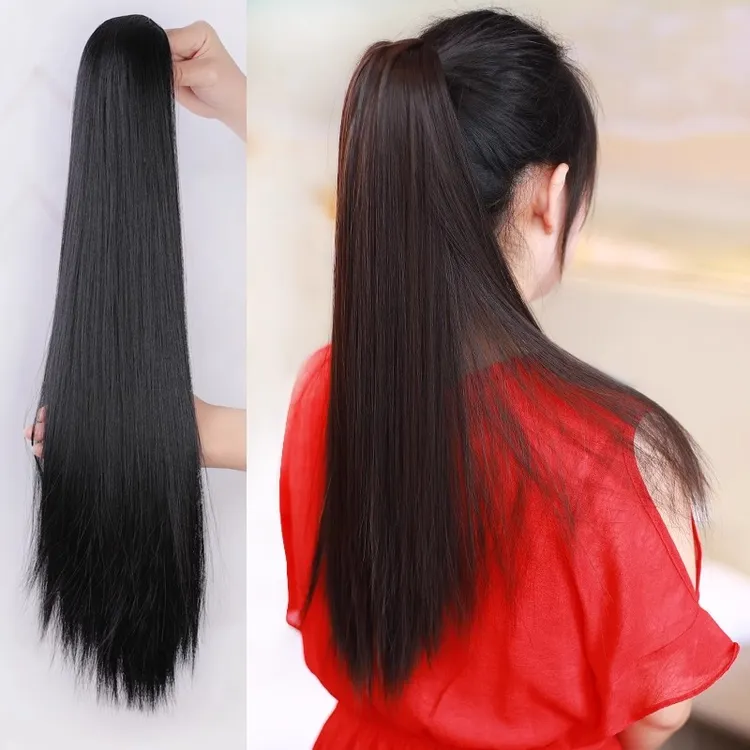 古风假发马尾抓夹发髻COS影视古装女长直发高马尾仿真发气质马尾