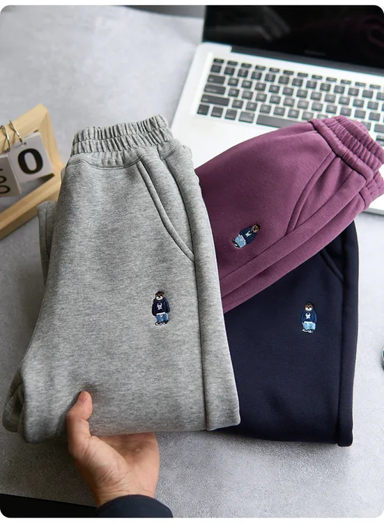 辰妈男童校园神裤卫裤春秋冬加绒女童百搭休闲裤儿童6957D运动裤