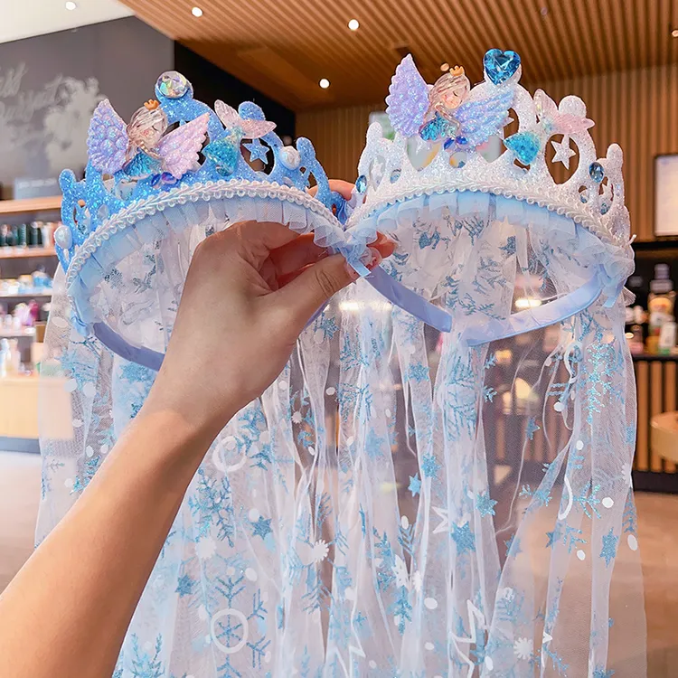 女童人鱼公主头饰2024新款宝宝森系仙美发箍女孩表演道具发饰头箍