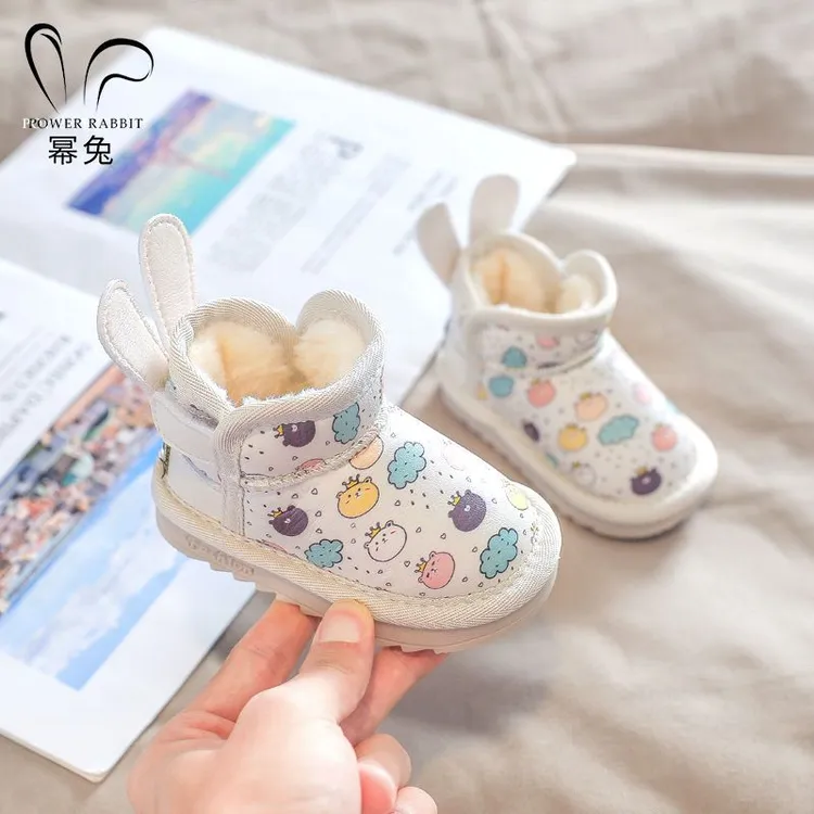 男女童鞋雪地靴冬季加绒加厚保暖雪地靴婴儿学步鞋软底小童短靴冬