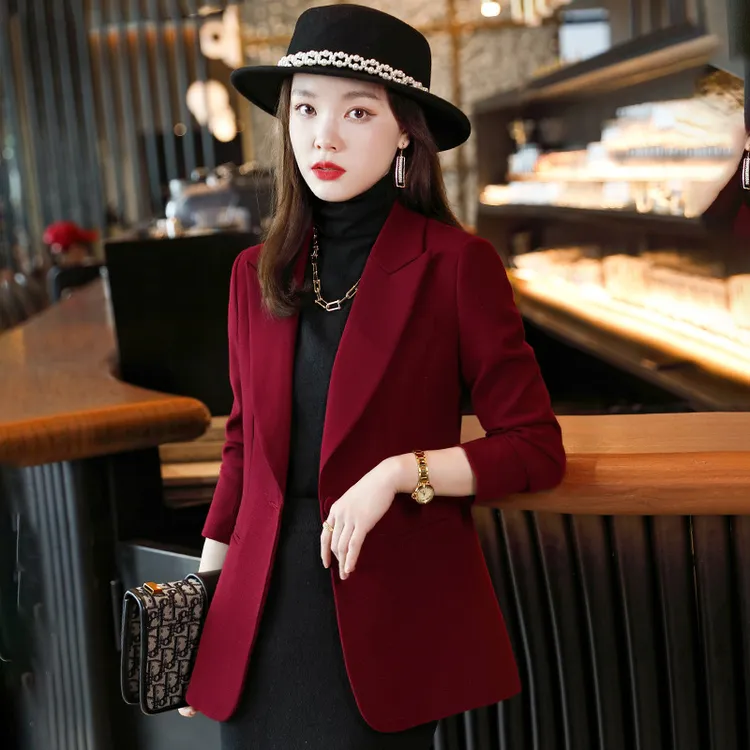 高级感气质休闲显瘦职业西装外套女士秋冬韩版时尚修身小西服上衣