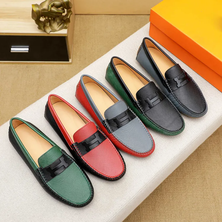 欧洲站豆豆鞋2024年新款春季高端商务休闲真皮一脚蹬男鞋驾车鞋