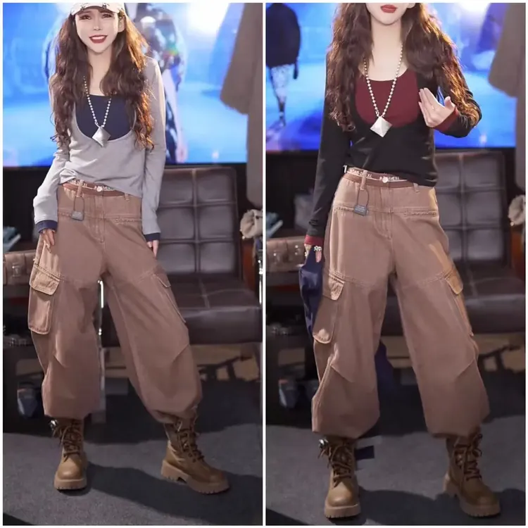 2024加绒加厚欧货U领假两件拼接长袖T恤女新款修身显瘦打底衫上衣