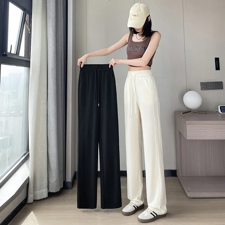 【阿贞姐专属】冰丝阔腿裤女九分小个子夏季薄款垂坠感休闲遮肉裤