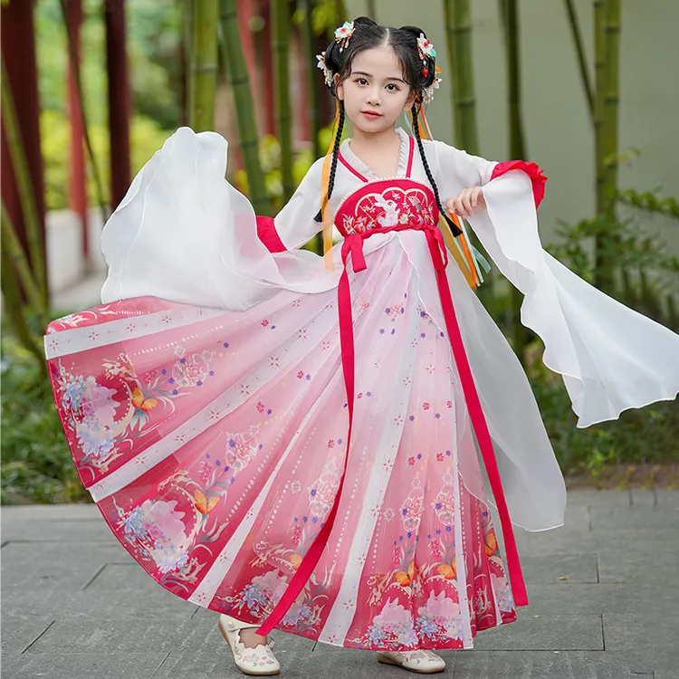 女童汉服2025新款儿童国风唐装新中式春款女孩古风超仙古装表演服