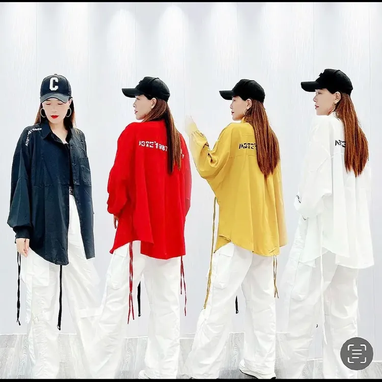 908长袖衬衫大版休闲宽松开衫衬衫飘逸男女同款曳广场舞网红上衣