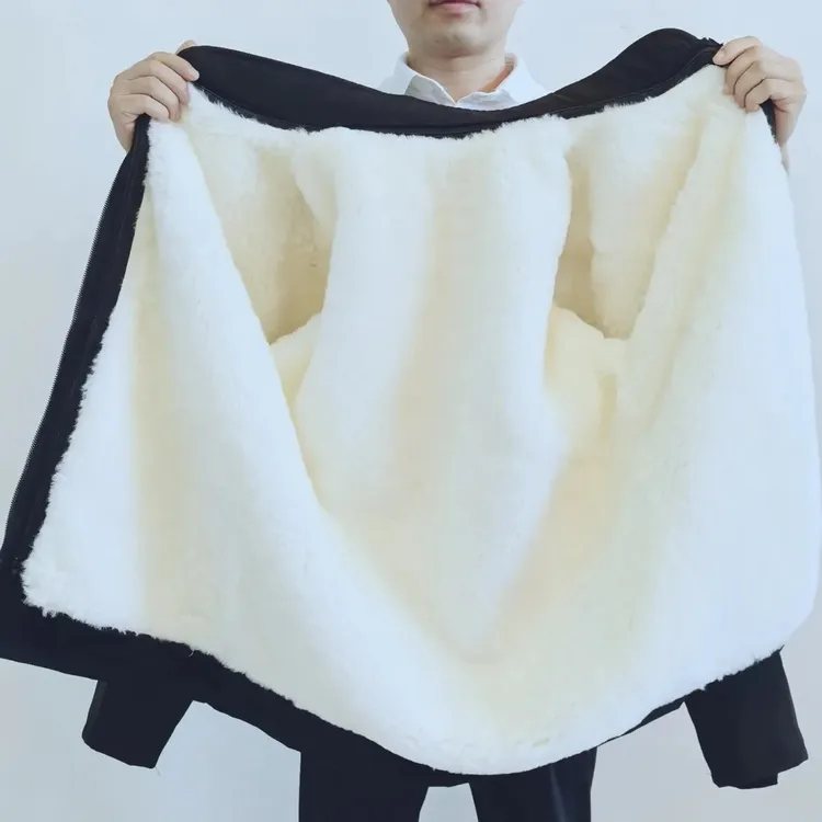 皮毛一体真羊皮袄中老年棉衣休闲款内胆外套加厚立领保暖棉袄上衣