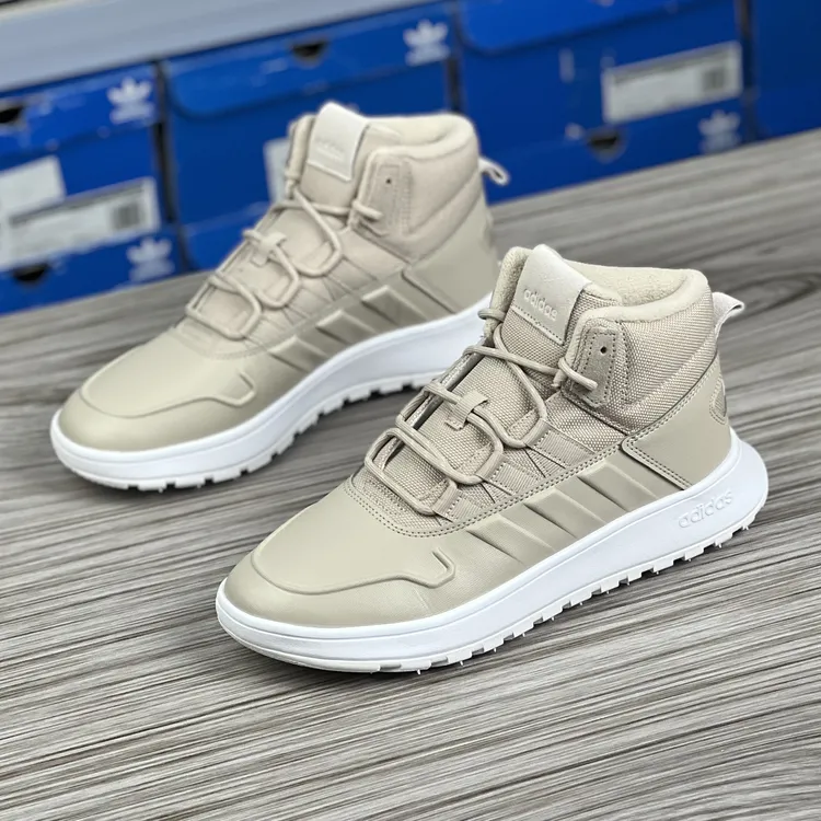 Adidas阿迪达斯正品男女同款休闲鞋加绒保暖轻质高帮板鞋 IF1625
