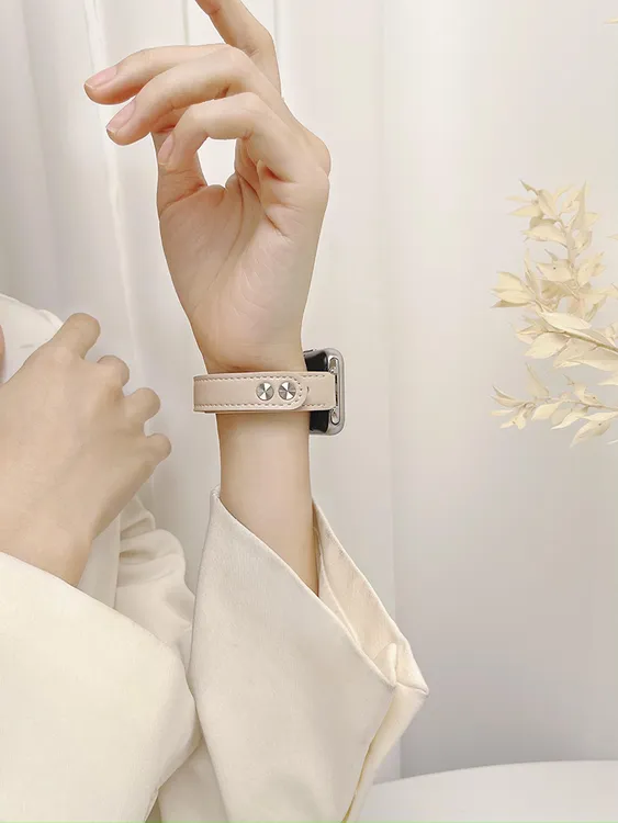 适用小米手环9pro表带真皮质反扣超纤新款8pro通用NFC版时尚高级