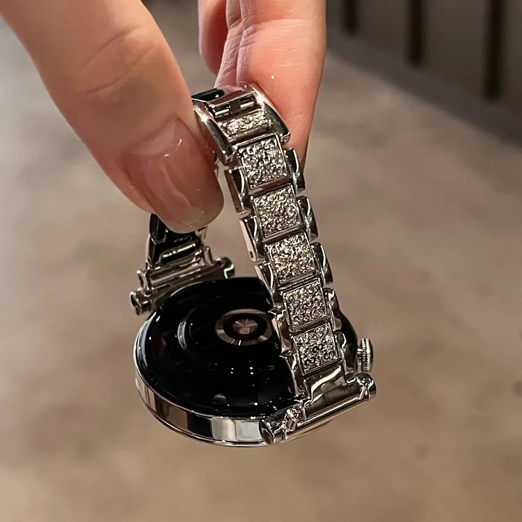 适用华为GT6手表带gt5/4女款18mm满钻金属腕带watch4轻奢创意高级