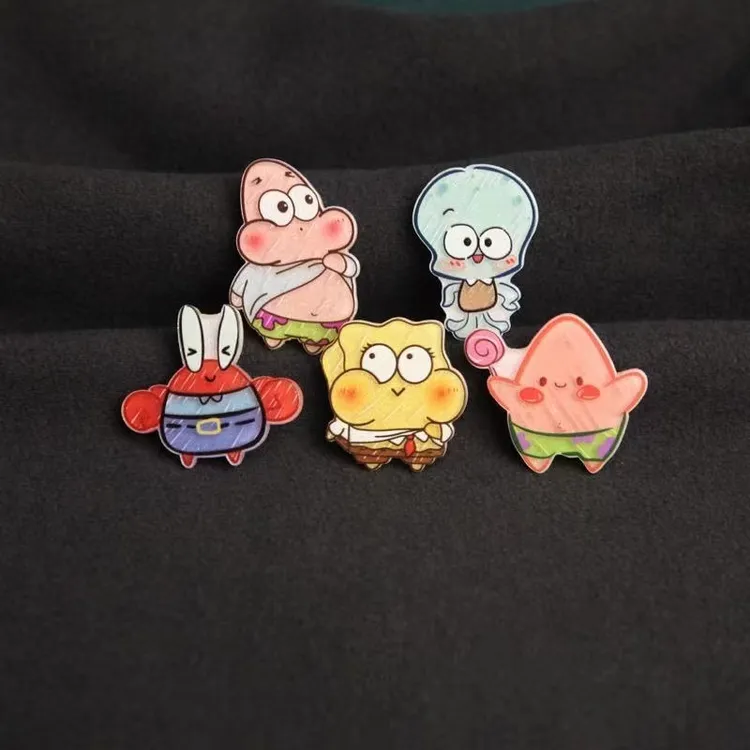 新款可爱小海绵胸针装饰品学生闺蜜小礼物衣服包包围巾配饰小挂件