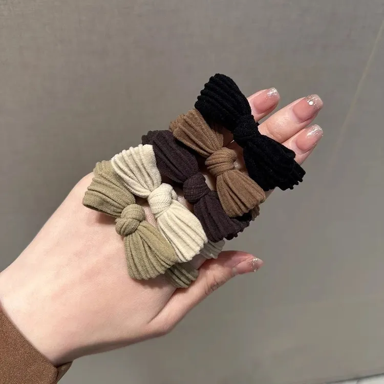 高弹力蝴蝶结发圈甜美头绳简约气质高马尾时尚耐用韩式女低丸子头