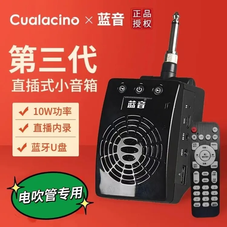 蓝音Q8电吹管直插式小音箱电吹管伴侣监听直播内录混响音响