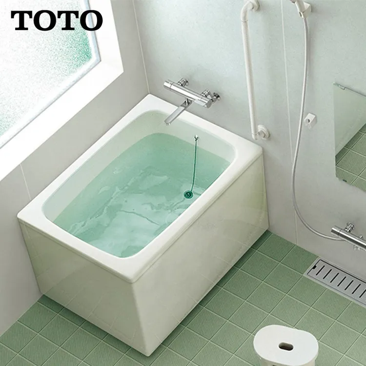 TOTO浴缸独立用双裙边0.8米成人日本进口T968小户型泡澡缸（08-A）