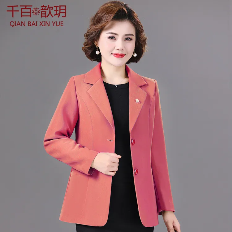 妈妈小西装中年短款女士上衣春秋新款洋气时尚中老年秋装外套高贵