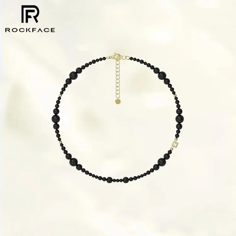 非金属合成锆石项链 西西里娅系列小众设计师项链黑色锁骨链