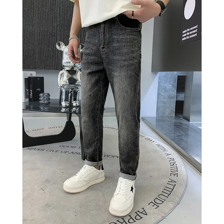 【断码清仓】男士春夏百搭薄款休闲黑色牛仔裤宽松韩版裤子1562