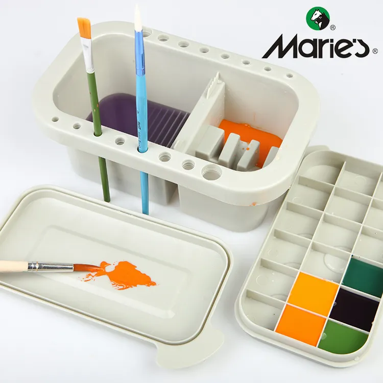马利牌多功能洗笔桶51013带调色盘水桶美术涮笔筒颜料水粉绘画水