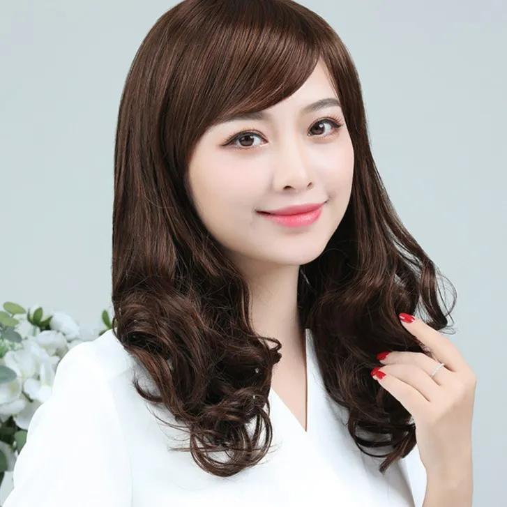 全真人发丝假发头套女士假发高端真人假发女士高档新款时尚假发