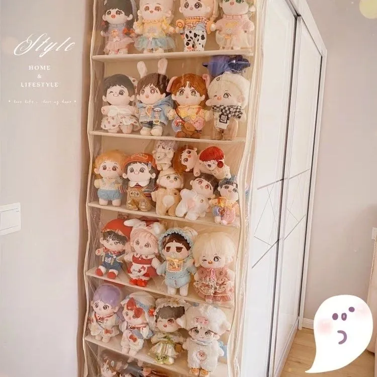 娃娃收纳挂袋毛绒玩偶公仔包包门后墙防潮防尘储物收纳挂袋全封闭