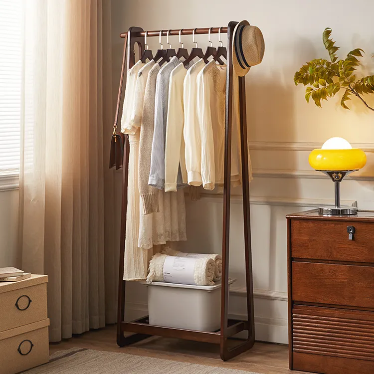 衣帽架全实木挂衣架落地卧室家用衣架室内简易晾衣服架子放衣架子