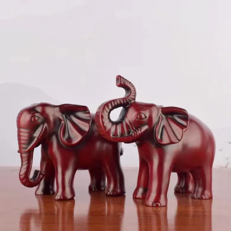 财富小象－对摆件茶桌玄关酒柜摆放工艺品（人手一件长11高11)