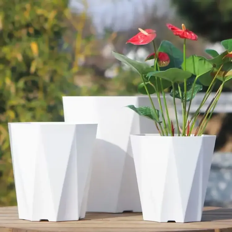 新款钻石花盆大号仿陶瓷花盆加厚耐用长方形花盆家用绿植