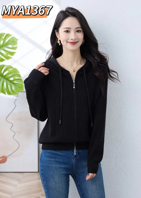 连帽毛衣开衫纯色宽松百搭加厚秋冬季新款针织卫衣外套