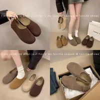 AIWEINI  牛皮版！厚底全包勃肯鞋女复古一脚蹬百搭两穿单鞋