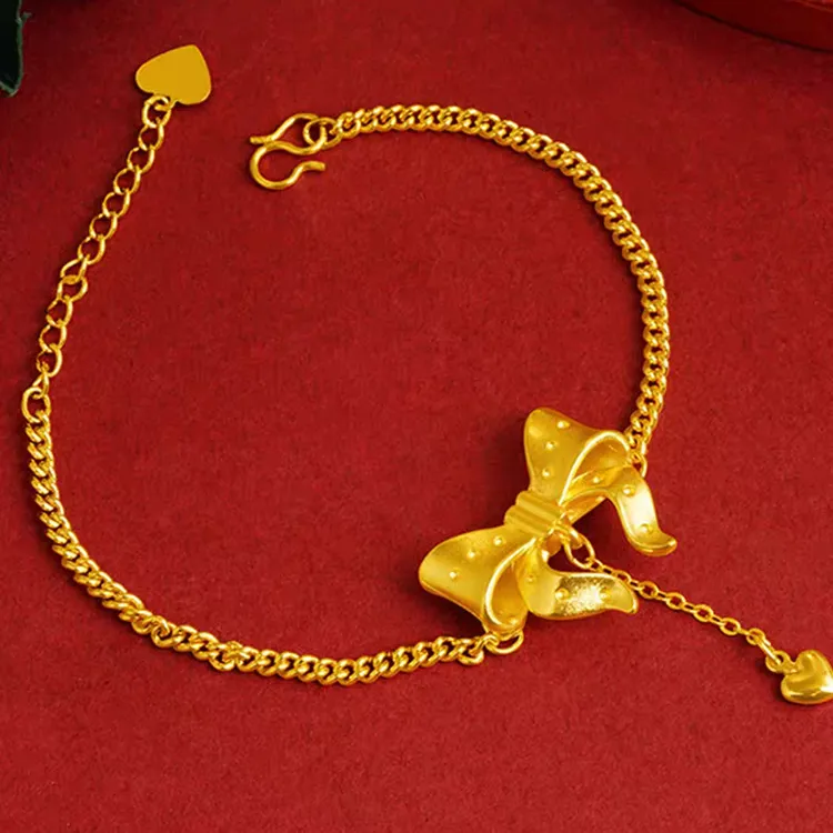 铜合金手链 时尚百搭在逃公主蝴蝶结手链女不掉色高级感气质饰品