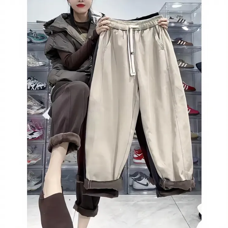 飞芊娅春季新款高腰弹力哈伦牛仔裤女春季时尚宽松显瘦九分老爹裤