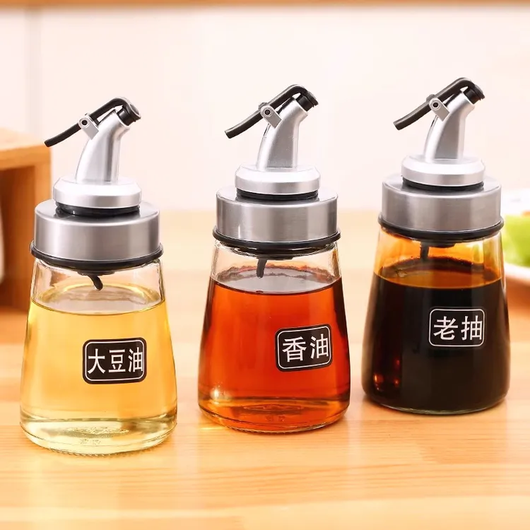 小油壶酱油醋调料瓶玻璃油瓶厨房家用装香油瓶专用醋壶不挂油容器