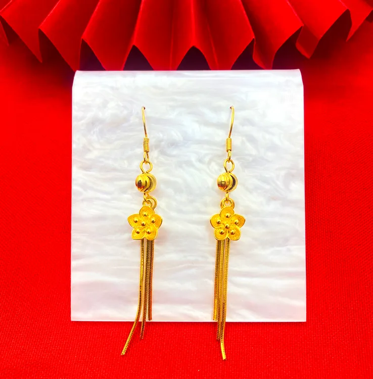铜合金耳饰 【鲜花流苏耳环】时尚优雅首饰品精美气质女款女士耳环