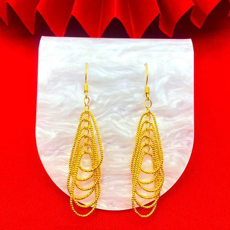 铜合金耳饰 【水滴环扣耳钩】精美气质新中式耳饰百搭耳环气质百搭