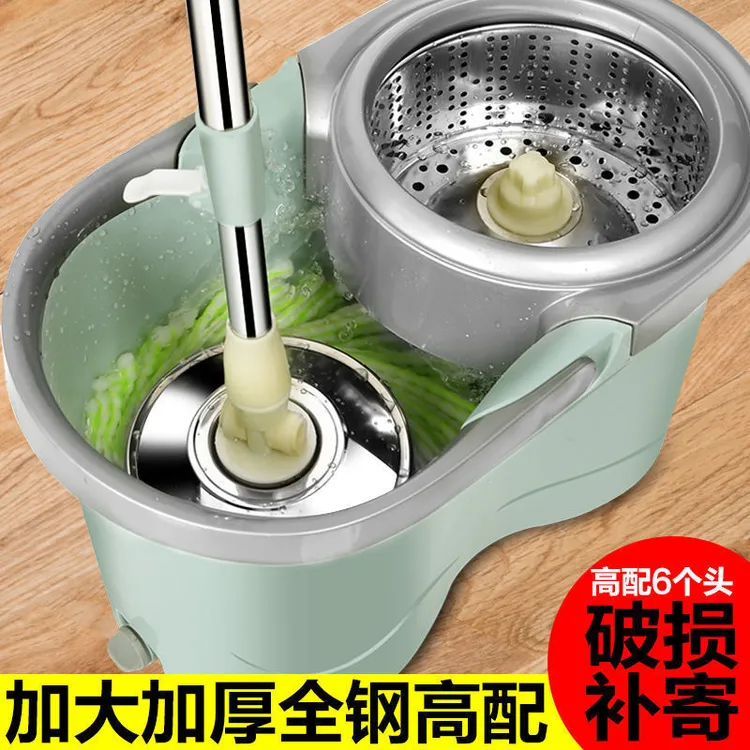 家用拖把清洗桶套装懒人旋转拖把桶拖把杆墩布免洗通用配件棉头