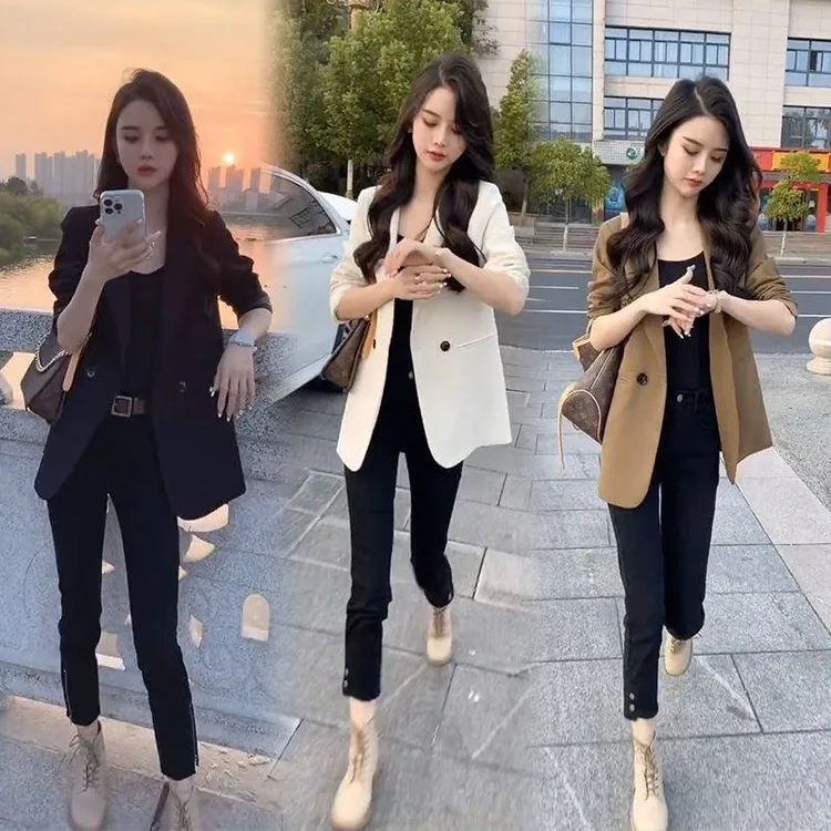 春季新款时尚洋气休闲西装小个子小西装女2025新款爆款洋气